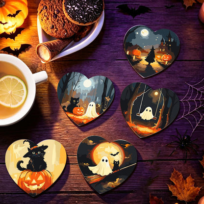 Haunted Autumn Forest Walk paint by numbers coasters – image 18
