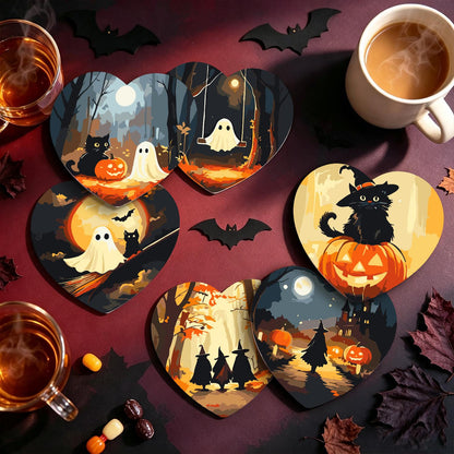 Haunted Autumn Forest Walk paint by numbers coasters – image 20
