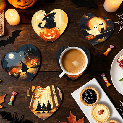 Haunted Autumn Forest Walk paint by numbers coasters – image 21