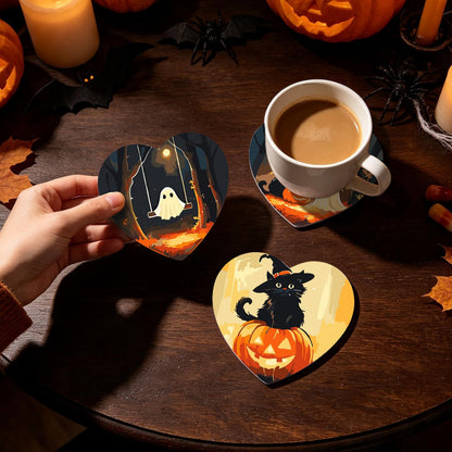 Haunted Autumn Forest Walk paint by numbers coasters – image 24