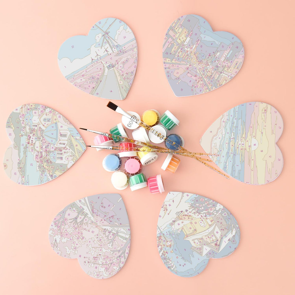Four-Season Road Trip Views paint by numbers coasters – image 2