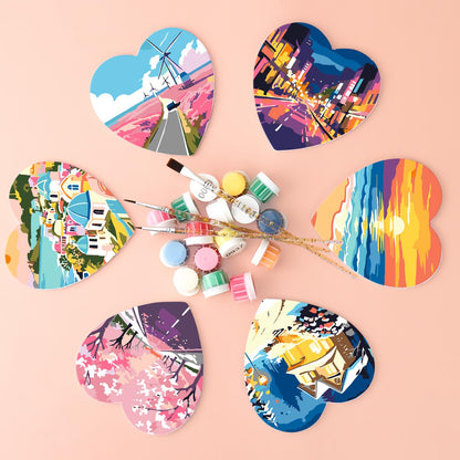 Four-Season Road Trip Views paint by numbers coasters – image 3