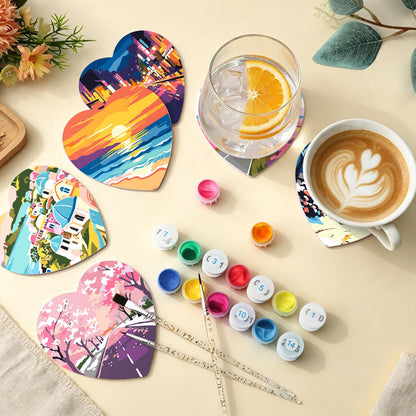 Four-Season Road Trip Views paint by numbers coasters – image 5