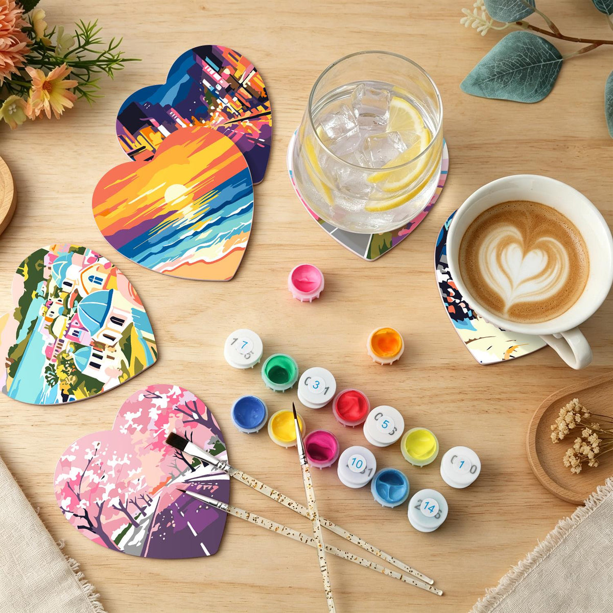 Four-Season Road Trip Views paint by numbers coasters – image 6