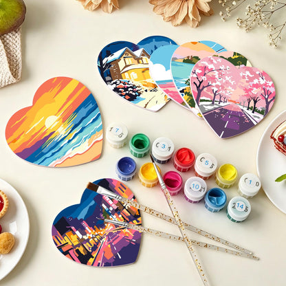 Four-Season Road Trip Views paint by numbers coasters – image 7
