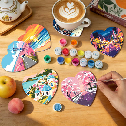 Four-Season Road Trip Views paint by numbers coasters – image 8