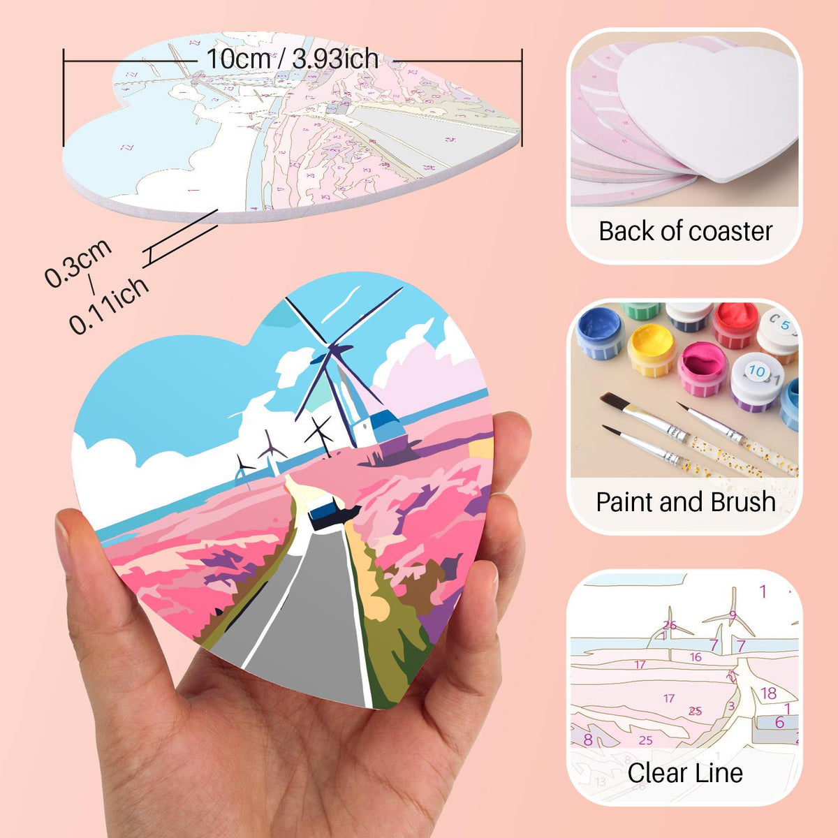 Four-Season Road Trip Views paint by numbers coasters – image 10