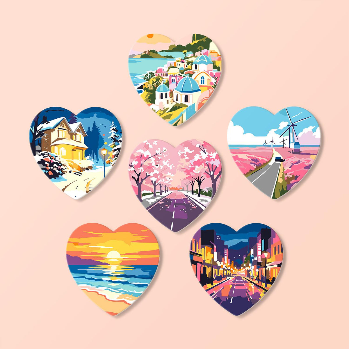 Four-Season Road Trip Views paint by numbers coasters – image 17