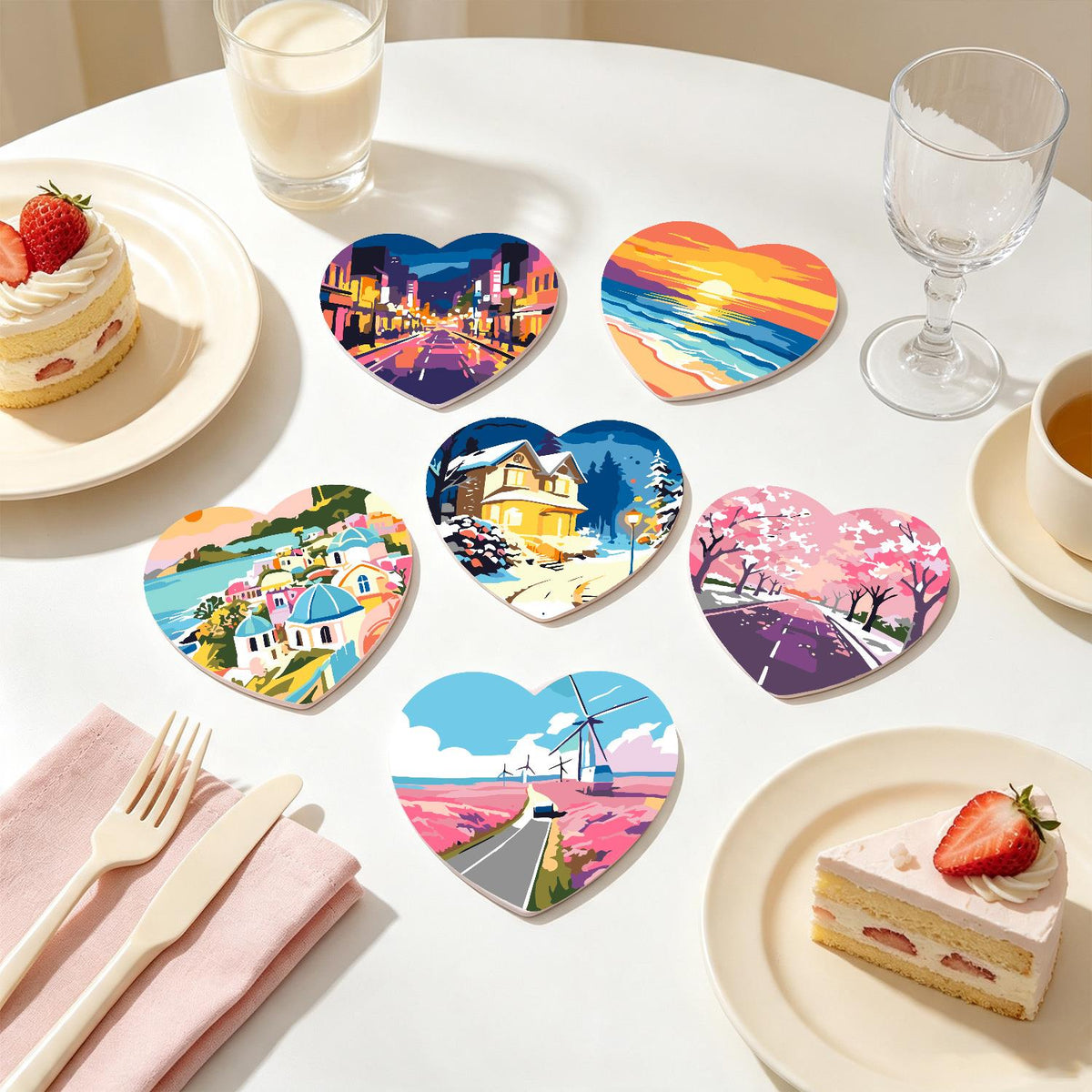 Four-Season Road Trip Views paint by numbers coasters – image 25