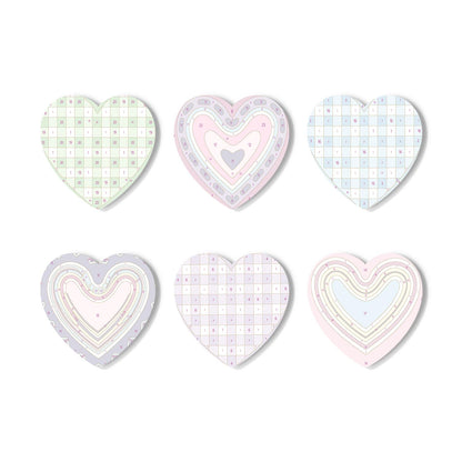 Pastel Gingham and Nested Hearts paint by numbers coasters – image 16