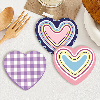 Pastel Gingham and Nested Hearts paint by numbers coasters – image 24