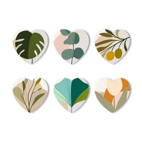 Boho Monstera and Olive Leaves paint by numbers coasters – Earthy boho botanicals: monstera, eucalyptus, an olive branch, grasses, a teal fan leaf and abstract tulips