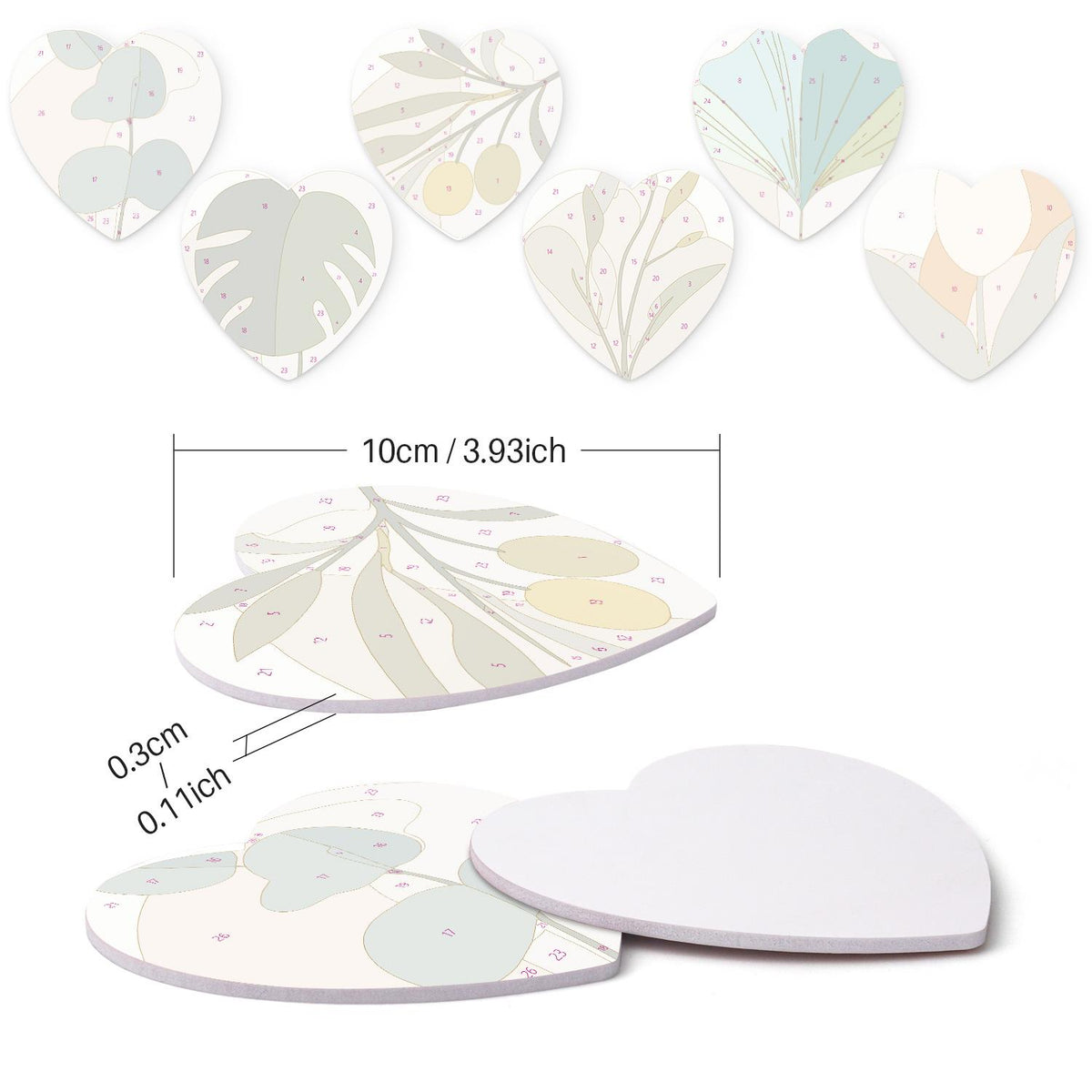 Boho Monstera and Olive Leaves paint by numbers coasters – image 15