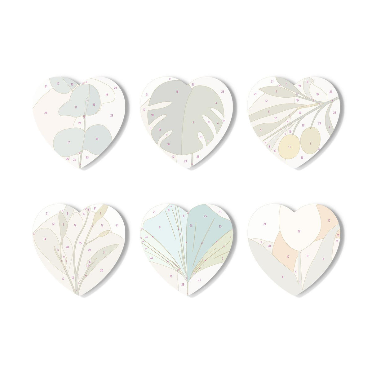 Boho Monstera and Olive Leaves paint by numbers coasters – image 16