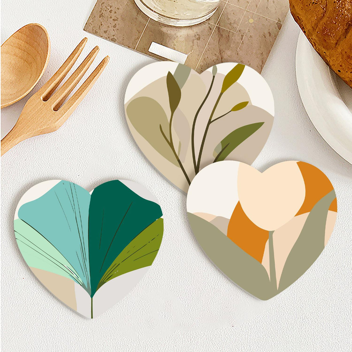 Boho Monstera and Olive Leaves paint by numbers coasters – image 18