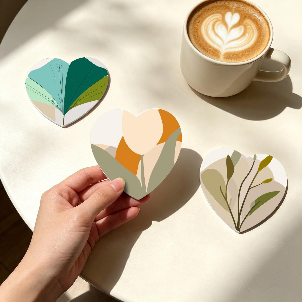 Boho Monstera and Olive Leaves paint by numbers coasters – image 19