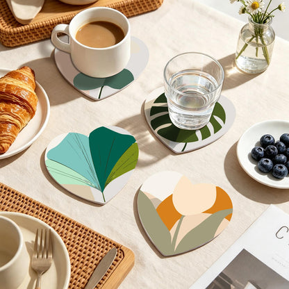 Boho Monstera and Olive Leaves paint by numbers coasters – image 22