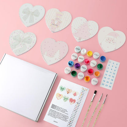 Pastel Pink Nutcracker Christmas paint by numbers coasters – image 4