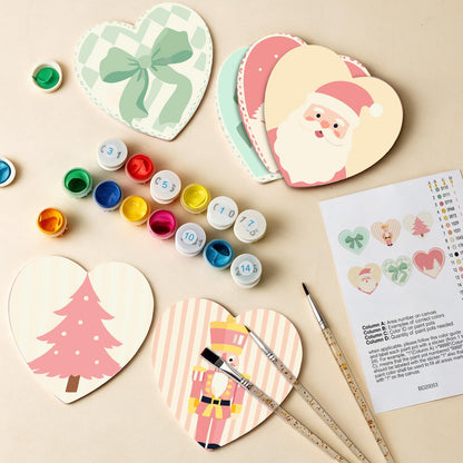Pastel Pink Nutcracker Christmas paint by numbers coasters – image 13