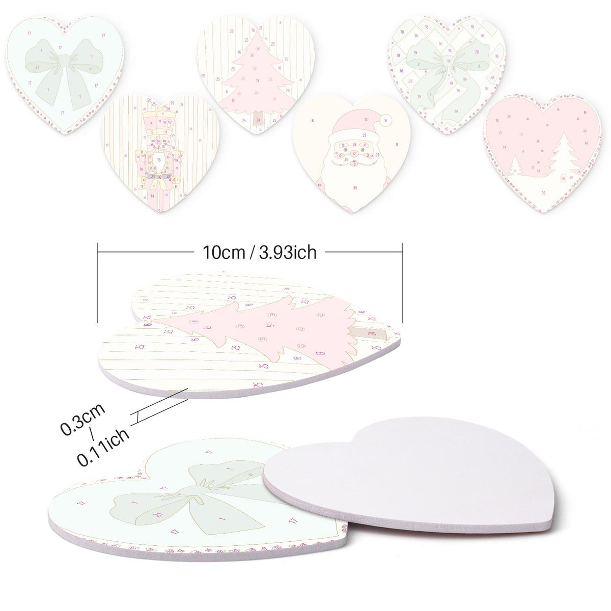 Pastel Pink Nutcracker Christmas paint by numbers coasters – image 15