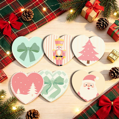 Pastel Pink Nutcracker Christmas paint by numbers coasters – image 19