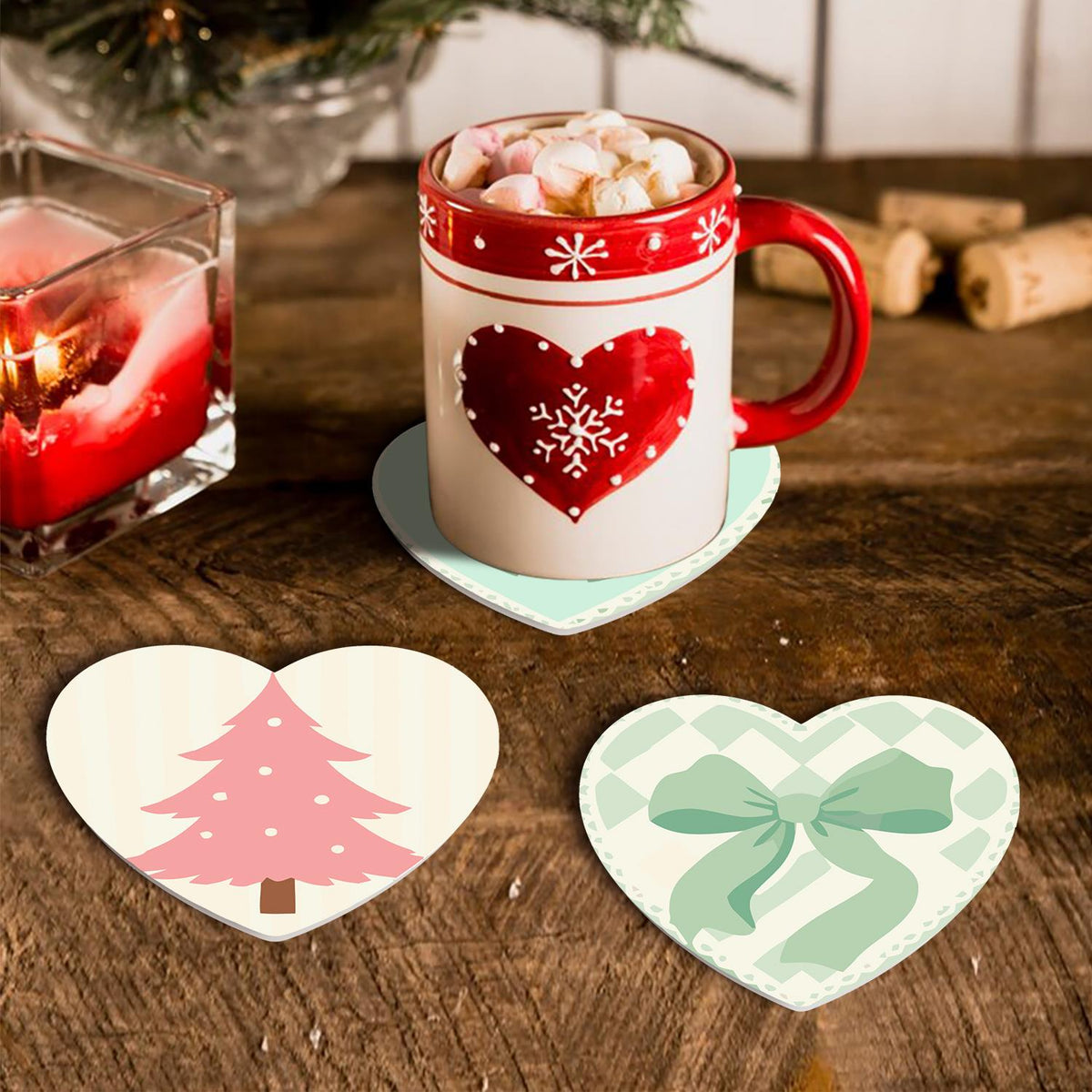 Pastel Pink Nutcracker Christmas paint by numbers coasters – image 21