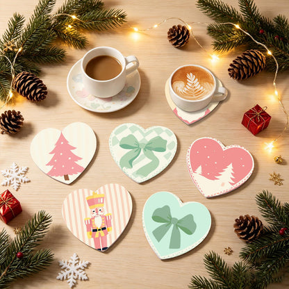 Pastel Pink Nutcracker Christmas paint by numbers coasters – image 23