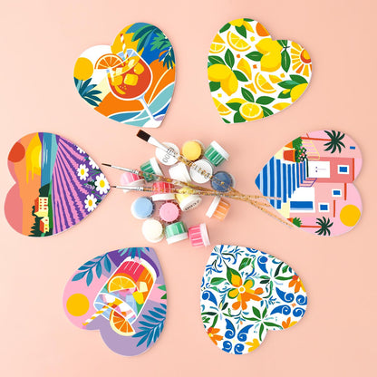 Lavender Fields and Lemonade paint by numbers coasters – image 3