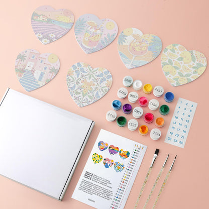 Lavender Fields and Lemonade paint by numbers coasters – image 4