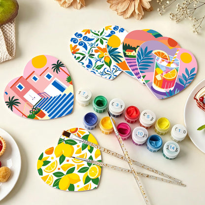 Lavender Fields and Lemonade paint by numbers coasters – image 7