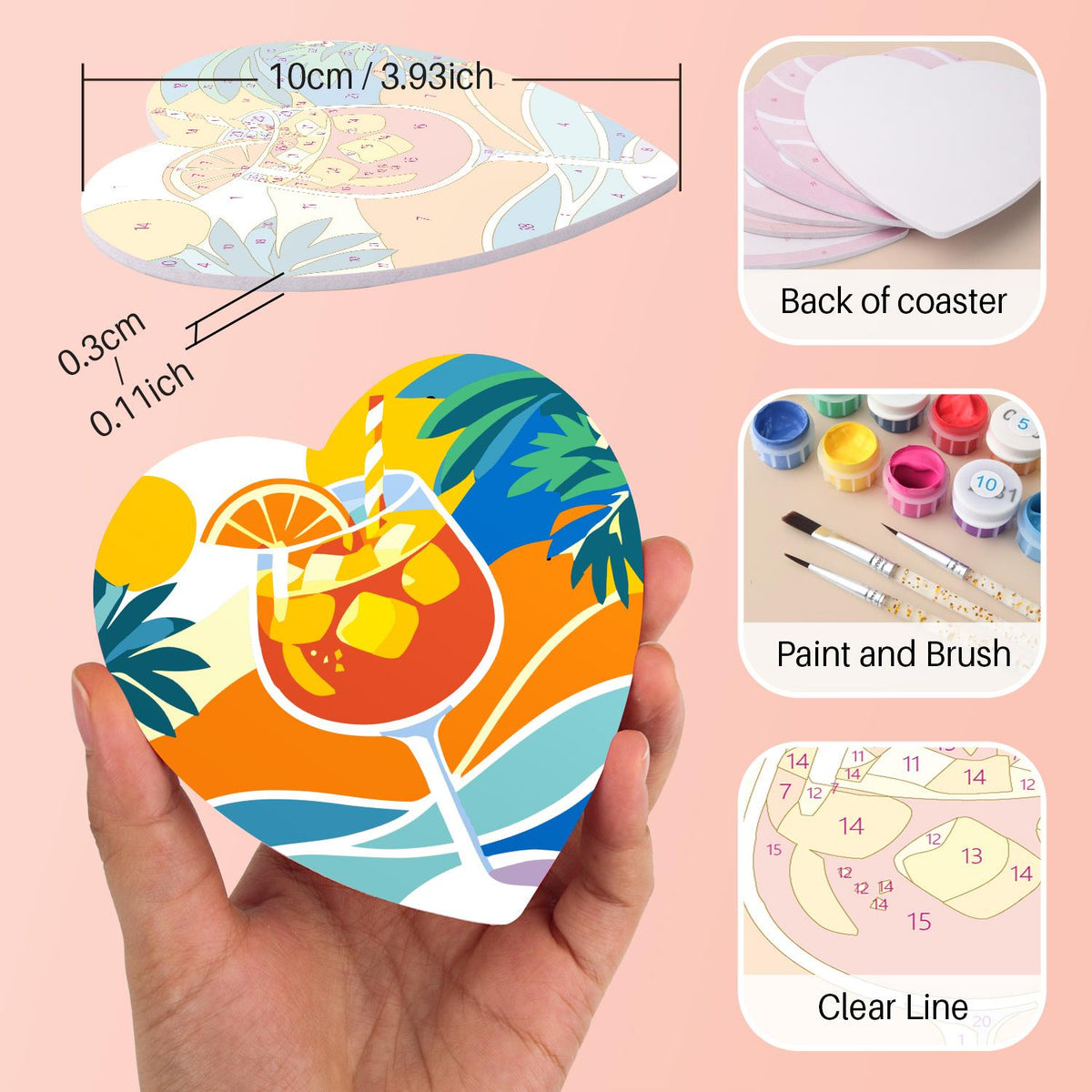 Lavender Fields and Lemonade paint by numbers coasters – image 10
