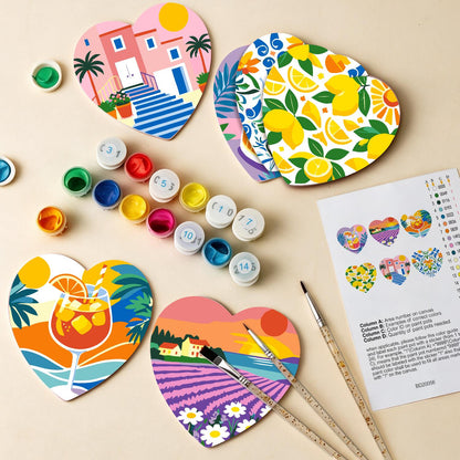 Lavender Fields and Lemonade paint by numbers coasters – image 13
