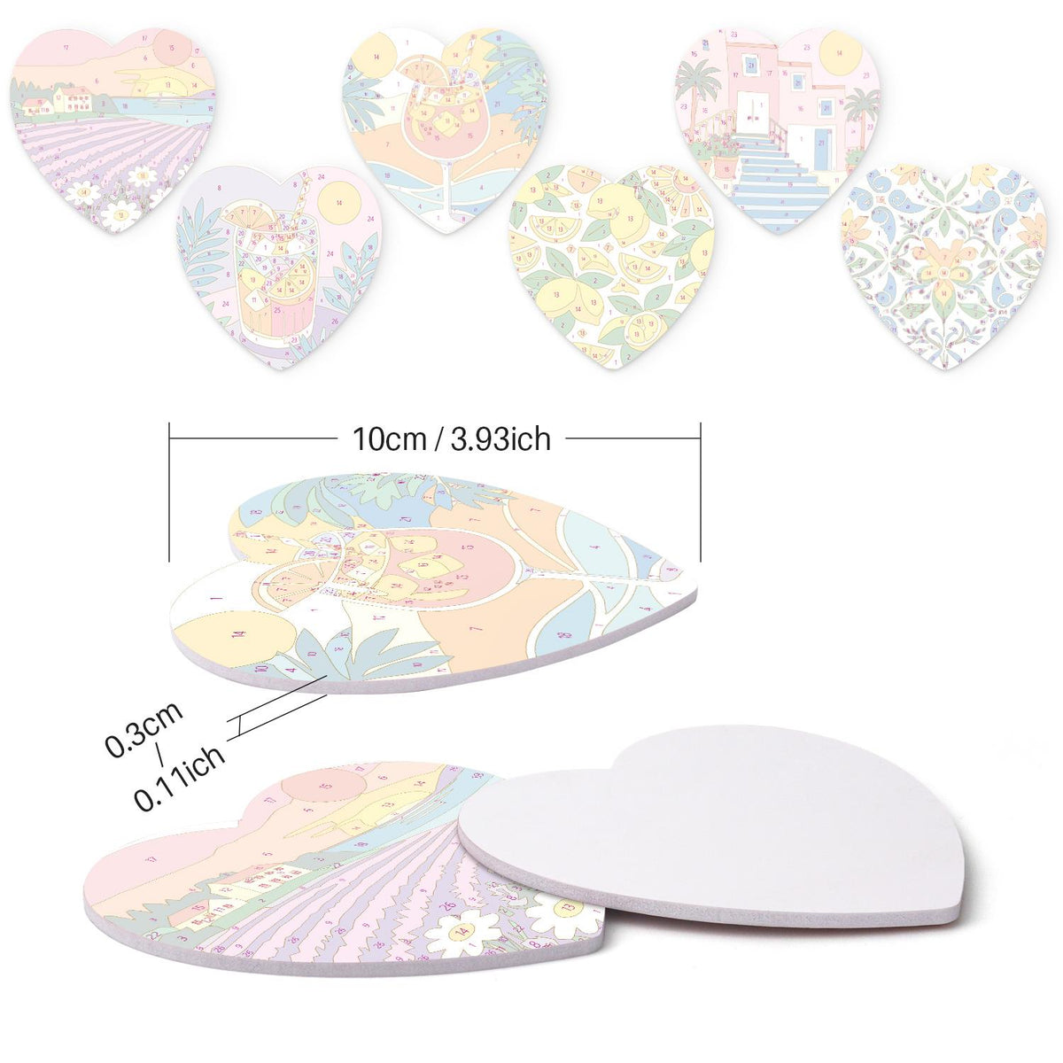 Lavender Fields and Lemonade paint by numbers coasters – image 15