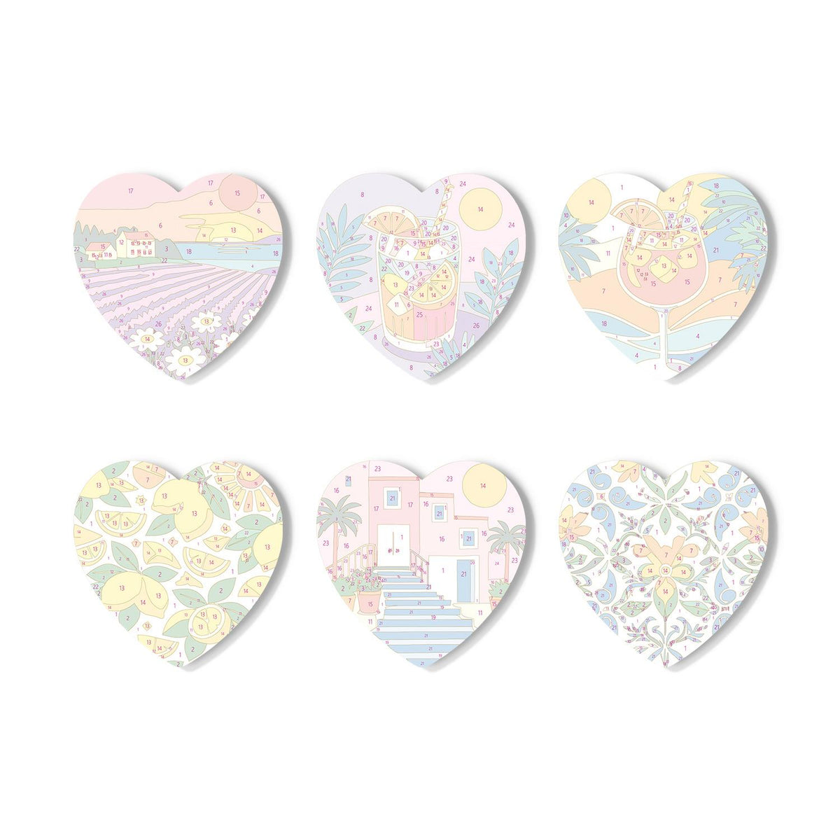 Lavender Fields and Lemonade paint by numbers coasters – image 16