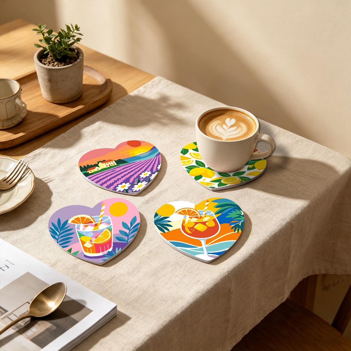 Lavender Fields and Lemonade paint by numbers coasters – image 22