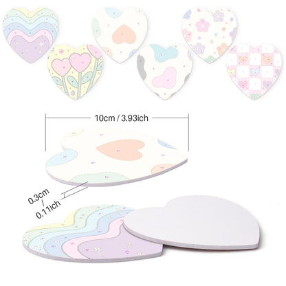 Groovy Rainbow Hearts and Daisies paint by numbers coasters – image 15