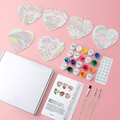 Rainbow Garden Gnomes paint by numbers coasters – image 4