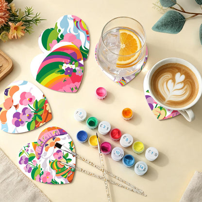 Rainbow Garden Gnomes paint by numbers coasters – image 5