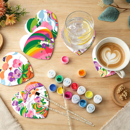 Rainbow Garden Gnomes paint by numbers coasters – image 6