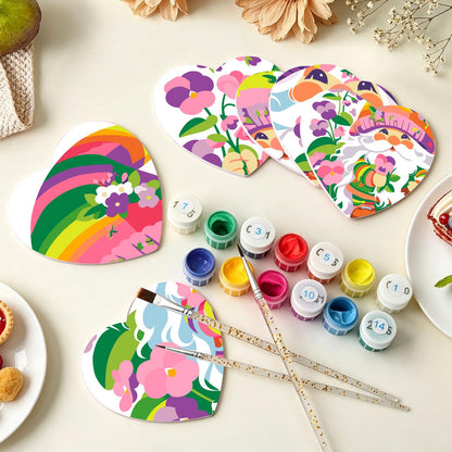 Rainbow Garden Gnomes paint by numbers coasters – image 7