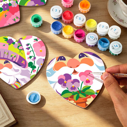 Rainbow Garden Gnomes paint by numbers coasters – image 9