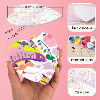 Rainbow Garden Gnomes paint by numbers coasters – image 10
