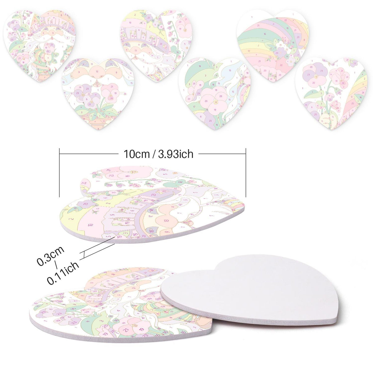 Rainbow Garden Gnomes paint by numbers coasters – image 15