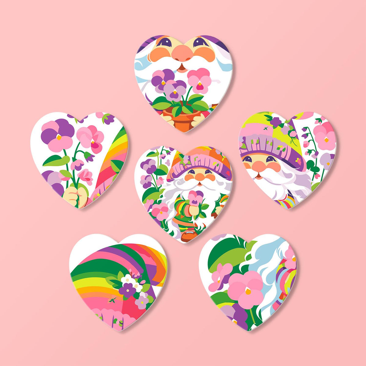 Rainbow Garden Gnomes paint by numbers coasters – image 17