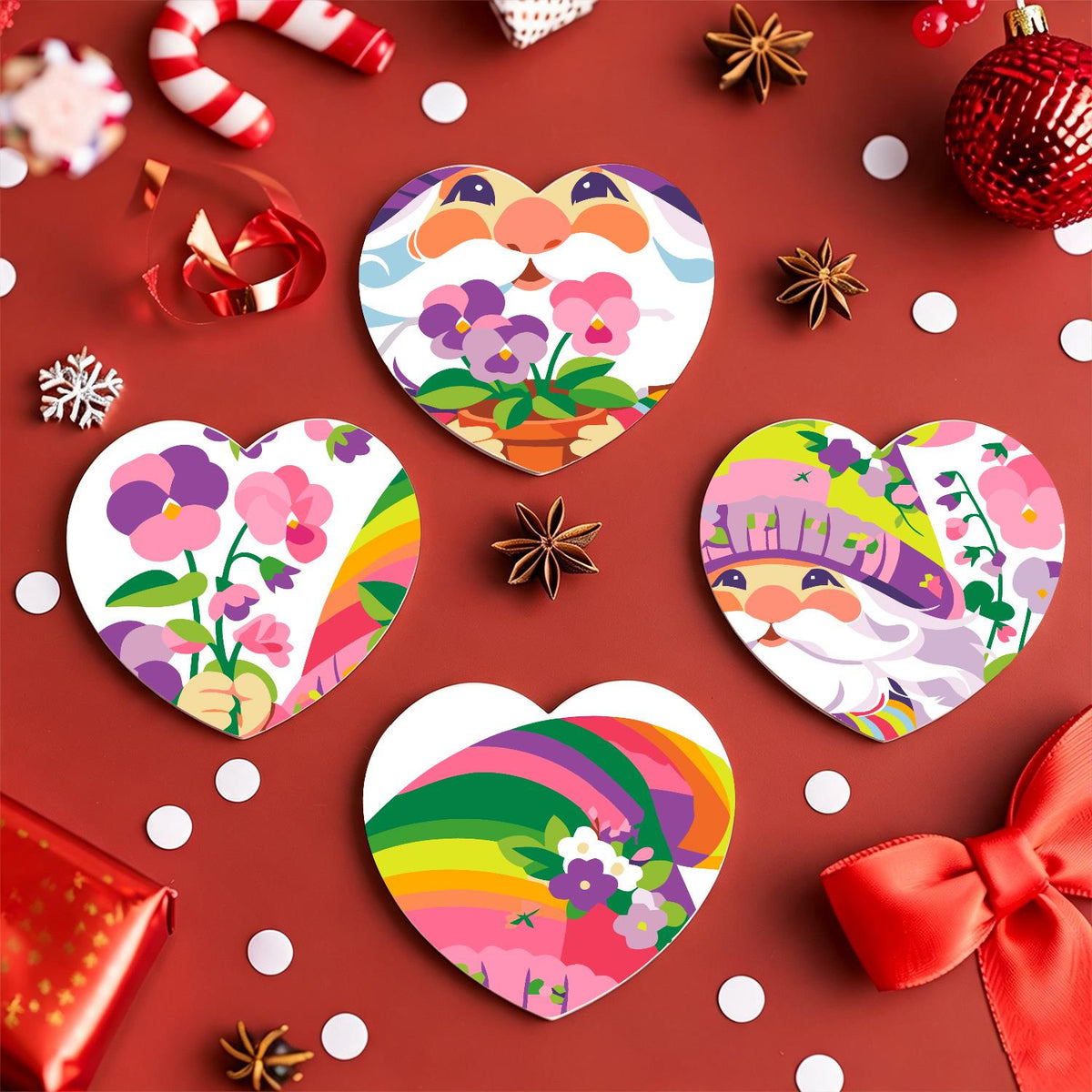 Rainbow Garden Gnomes paint by numbers coasters – image 21