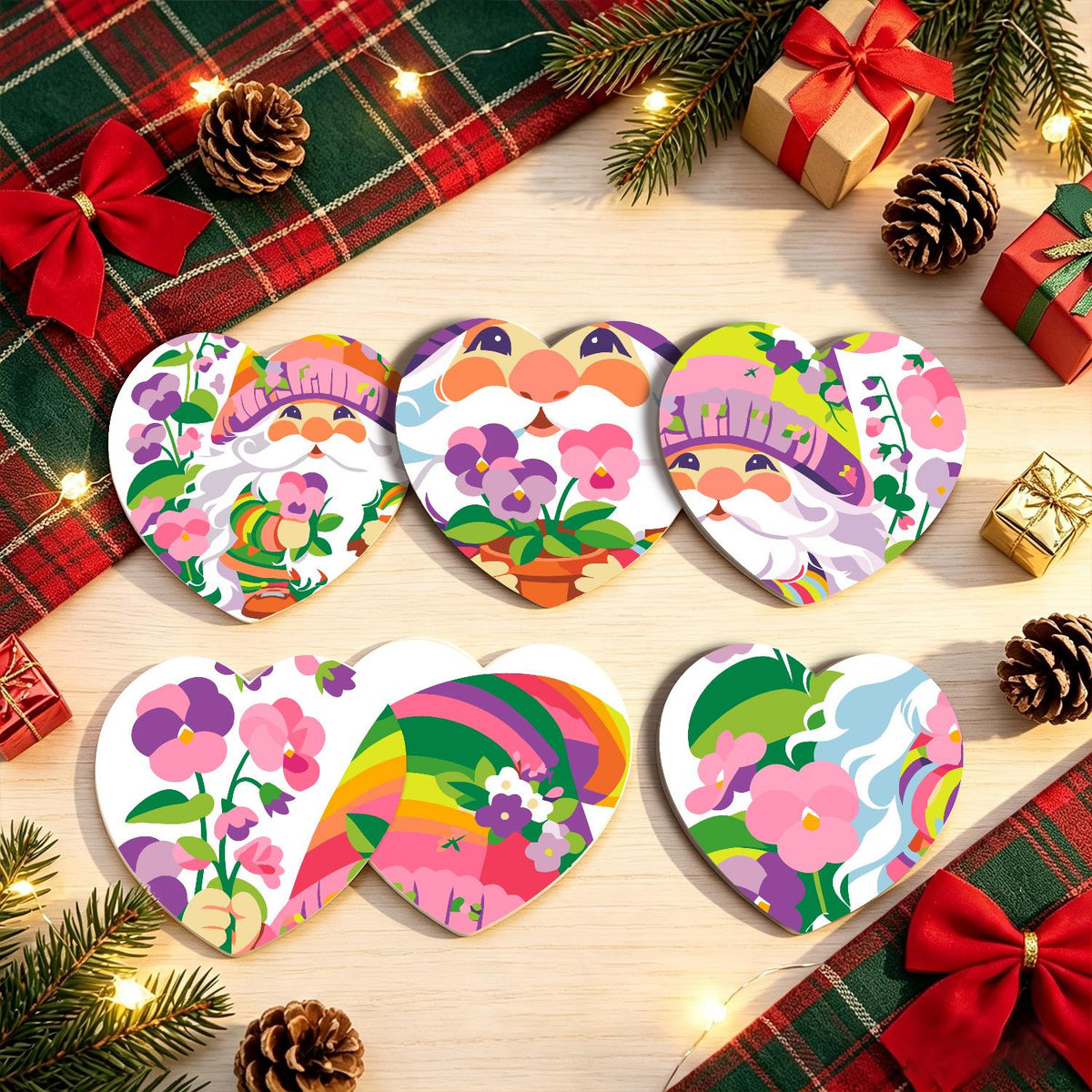 Rainbow Garden Gnomes paint by numbers coasters – image 22