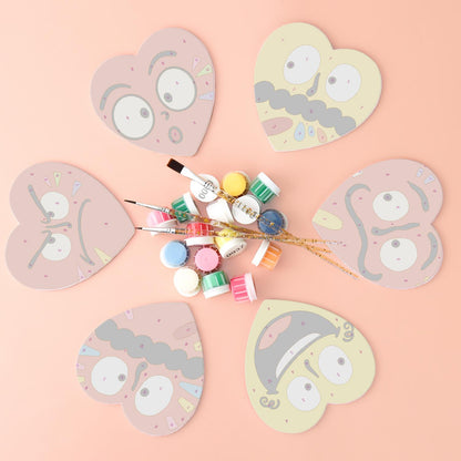 Grumpy and Giggly Faces paint by numbers coasters – image 2