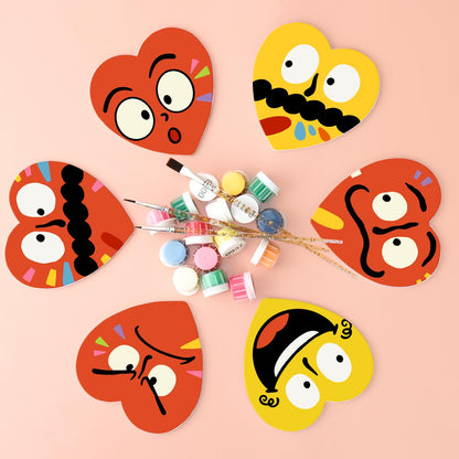Grumpy and Giggly Faces paint by numbers coasters – image 3
