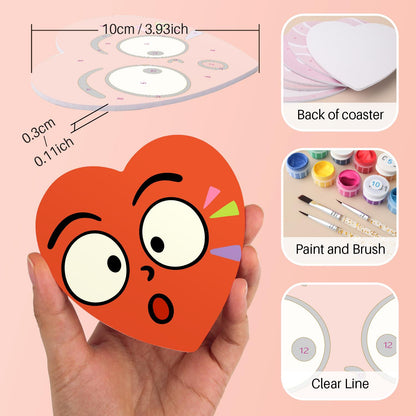 Grumpy and Giggly Faces paint by numbers coasters – image 10