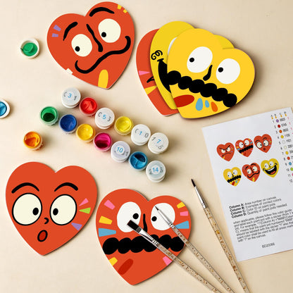 Grumpy and Giggly Faces paint by numbers coasters – image 13
